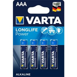 Mikrotužkové baterie Longlife Power pro elektronické trezorové zámky, 4xAAA Mikrotužkové baterie Longlife Power pro elektronické trezorové zámky, 4xAAA