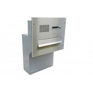Poštovní schránka F-046 do sloupku + čelní deska se zvonkem a HM ABB - digitální systém NEREZ Poštovní schránka F-046 do sloupku + čelní deska se zvonkem a HM ABB - digitální systém NEREZ