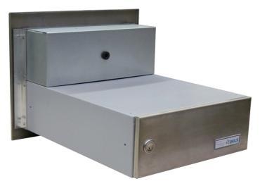 Poštovní schránka B-042 do sloupku + horní elektroschránka s 2x zvonkem a přípravou pro HM - NEREZ